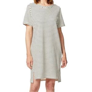 Buffalo David Bitton Black Beige Striped Mini T Shirt Dress Women’s XXL Comfy